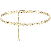 MEVECCO Anklet for Women Gold Chain 14K Gold Plated Dainty Boho Beach Summer Simple Foot Jewelry Ankle Bracelet