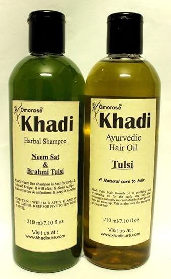 Amazon Com Khadi Hair Care Combo Neem Sat Brahmi Tulsi Shampoo