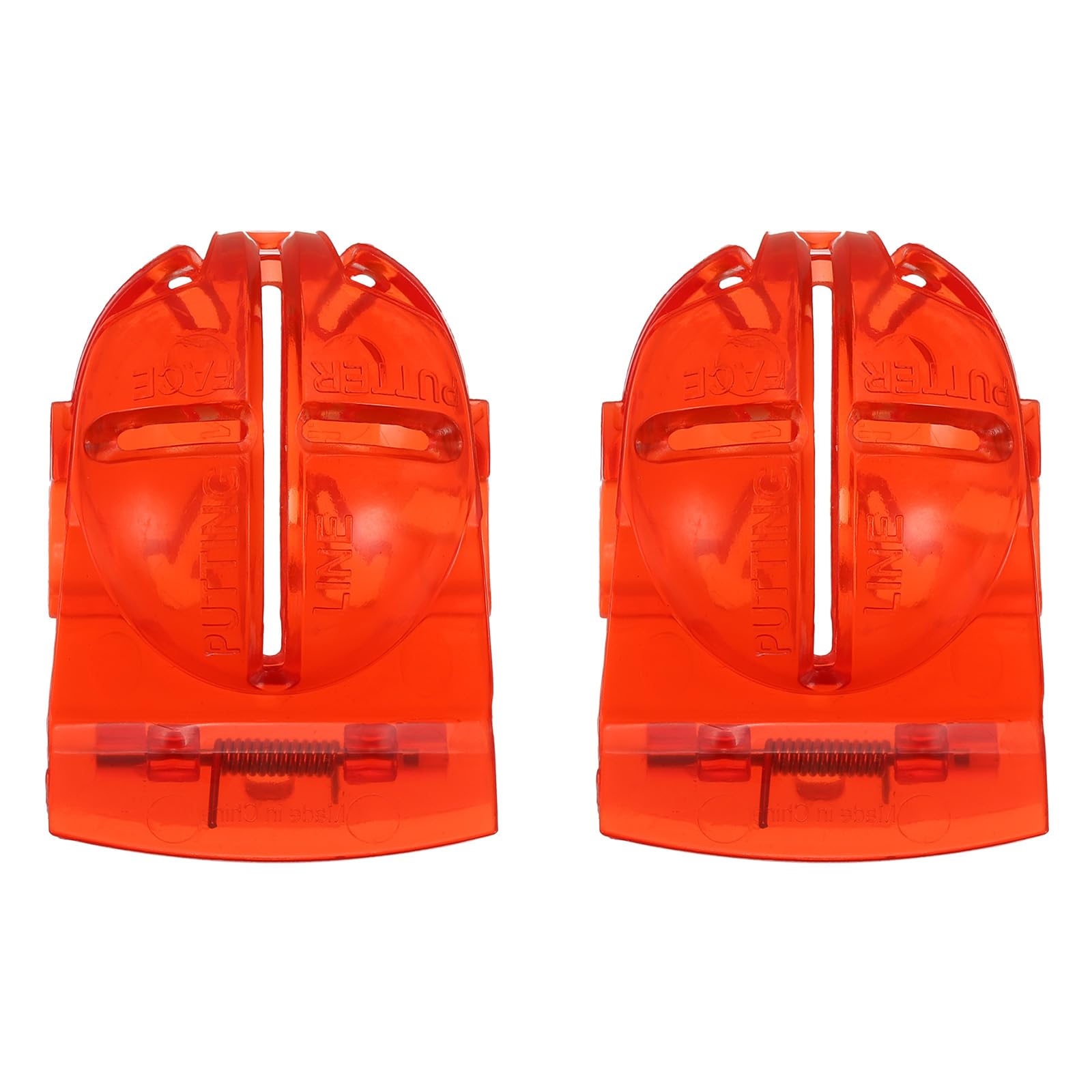 PATIKIL Golf Ball Line Marker Tool, 2 Pack Golf Ball Alignment Marking Tool Golf Ball Liner with Line Marker Stencil for Putting Ball Marker, Red