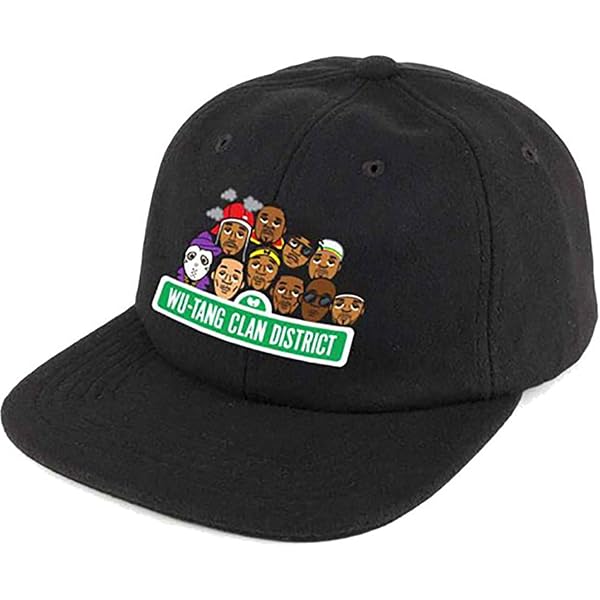 Men's Wu Tang Clan World-Wide Baseball Cap One Size Black at