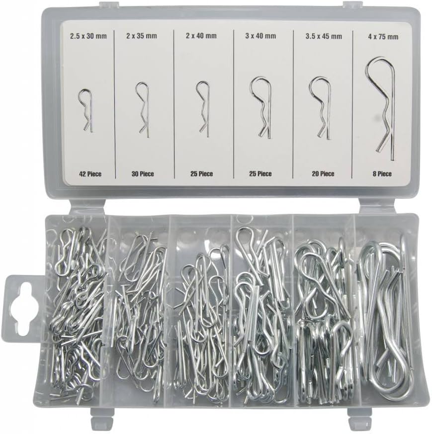 Spring Cotter Pins 150 Pieces Assortment 30-75 mm