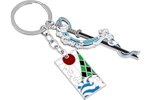 Weeb Keychains Demon Slayer Merch, Demon Slayer Keychain with Sword & Charms, Anime Gifts