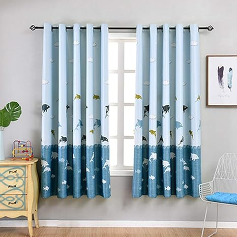 Amazon カーテン 窓装飾 フック付き 1枚入り 子供部屋カーテン 雲 かわいい ウォッシャブル ブルー 子ども カラー 青 男の子 ボーイズ 楽 250cm 0cm 女の子 ガール 遮光 カーテン 可愛い おしゃれ インテリア 子ども部屋 ルームカーテン カーテン オンライン通販