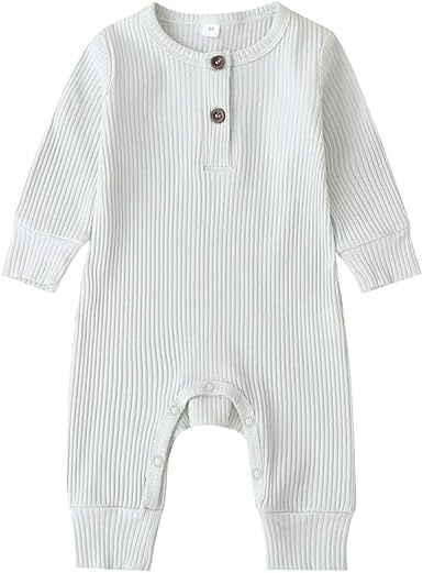 Hujukuludusu Newborn Unisex Baby Romper Button Solid Bodysuit One Piece Jumpsuit Fall Winter Clothes Long Sleeve One Piece Silver 0 3 Months Amazon Co Uk Clothing