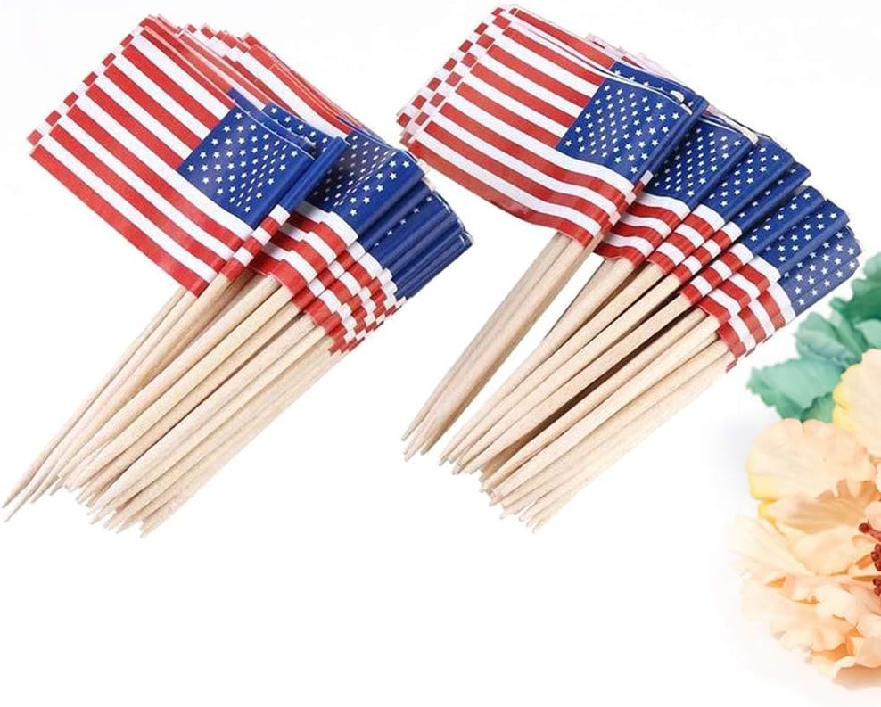 Amosfun 0 Pcs Drapeau Americain Baton Drapeau Gateau Topper Decor Party Cupcake Pics Cure Dents Drapeau Drapeaux Drapeaux Gateau Toppers Decorations Caissettes De Decoration Pour Cupcakes Cuisine Maison