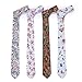 AUSKY 4 Packs Skinny Neckties for Men Boys, 2.35'' Wide Slim Ties in Different Textured Style Mixed set