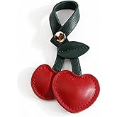 MUCOOS Cherry Keychain Faux Leather Keycharm Fruit Bag Charm Sweet Gift for Women Cute Fashion Accessory