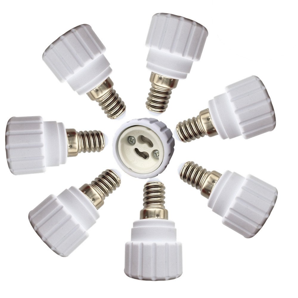 DZYDZR 8 PCS Bulb Holder E14 to GU10 Adapter Converter for LED Bulb
