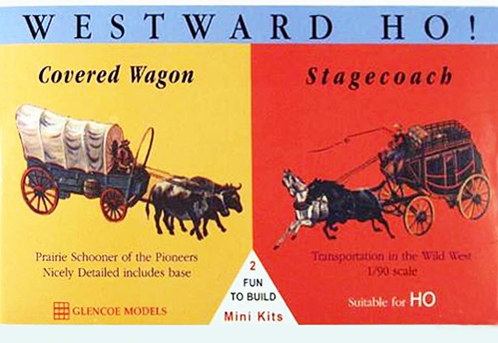 Glencoe Models 1:87 Scale Westward Ho! Covered Wagon/Stagecoach