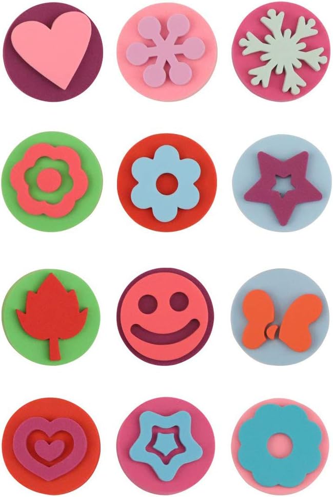 Royee 6 Pcs Painting Sponge EVA Paint Stamper Star Heart Flower Snowflake Shape for Art Drawing Tools Kids Toddlers Early Learning Accessories DIY Craft Project