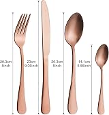 BEWOS 16-Piece Rose Gold Matte Cutlery Set Service for 4 Stainless Steel view 2