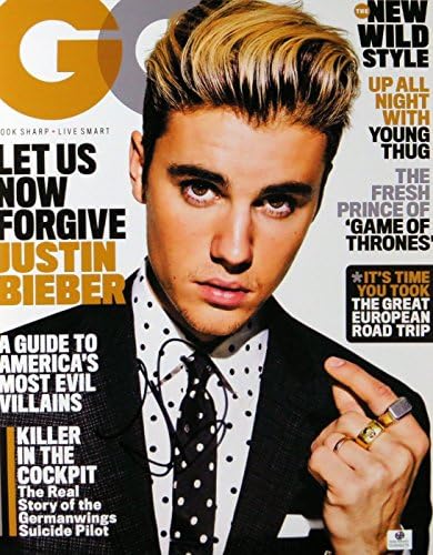 Justin Bieber Signed Autographed 11X14 Photo GQ Cover Print Sexy GV848275