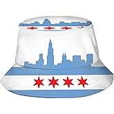 Chicago Bucket Hat Brim Cap Sun Hat Chicago Flag Fisherman Hats Packable Cap Flag Hat for Adults Outdoor