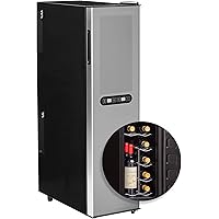 Wine Enthusiast Silent 18 Bottle Wine Refrigerator - Freestanding Slimline Bottle Storage Wine Cooler, Black