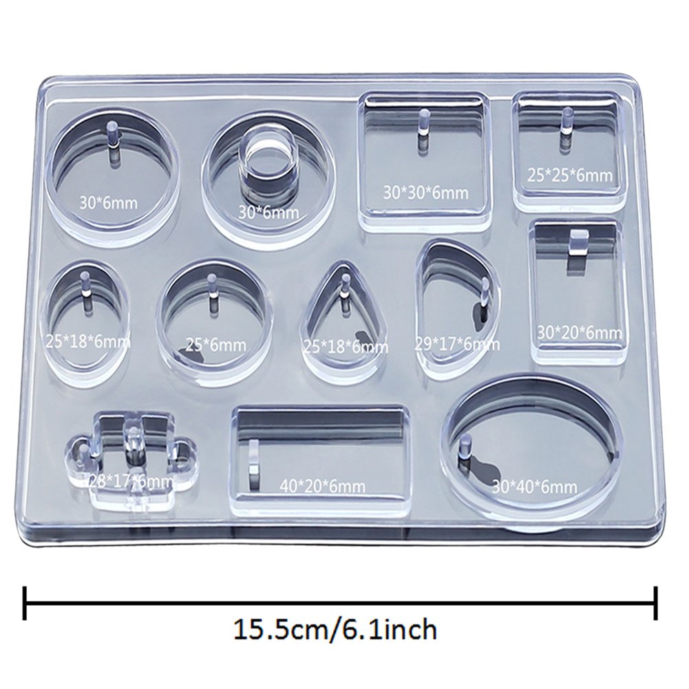 Jatidne Silicone Resin Moulds for Jewellery Making Epoxy Resin Moulds 16 Designs with Hanging Hole Jewellery Moulds for Resin DIY Craft