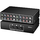 Component AV Video Switch Box 3 in 1 Out, BolAAzuL 3 Port 5 RCA YPbPr Cable Component AV Switcher Hub RGB Selector Converter 