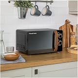 Russell Hobbs 17L 700W Scandi Compact Microwave Black Wood Handle Dials view 6