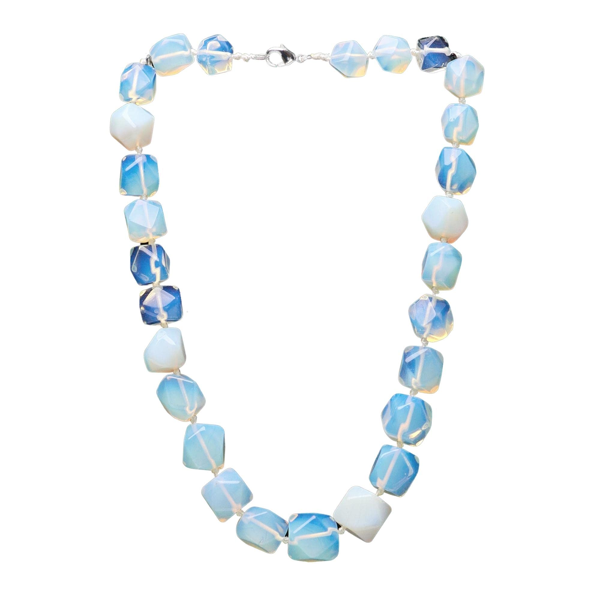 TreasureBay Chunky and Stylish 16mm Natural Opal Gemstone Necklace, Women's Gemstone Necklace