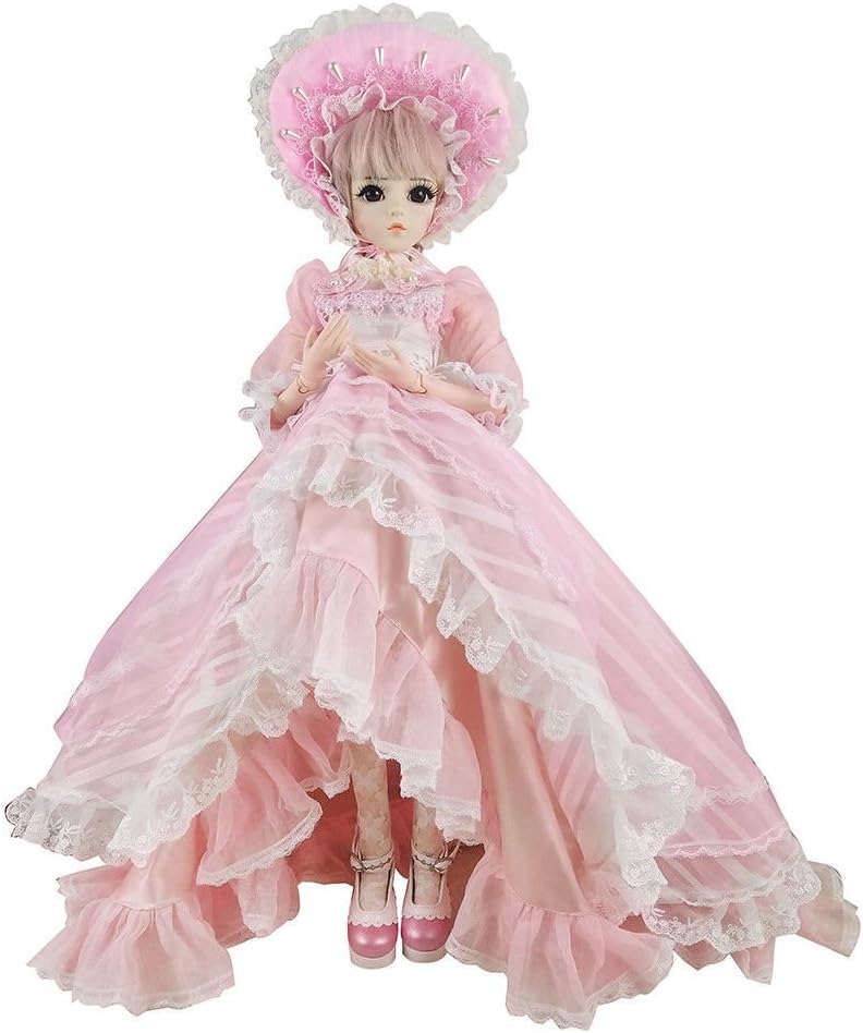 EVA BJD 1/3 BJD Doll Ball Mechanical Jointed Doll 24in Princess SD Doll with Makeup + Full Accessories (Olina)