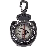 Trident Retractor Compass with Gate snap, Waterproof Oil Filled Compass for Scuba, Camping, Kayaking and Outdoor Sports