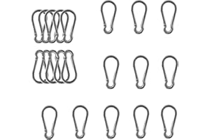 ZEIKIWE 10PCS M5 Spring Snap Hook Carabiner, 220LBS Heavy Duty Carabiner Clips, Small Locking Hooks Clip for Climbing, Hammock, Outdoor, Carabiners Snap Hooks Heavy Duty, Carabiner Snap Hook Bulk