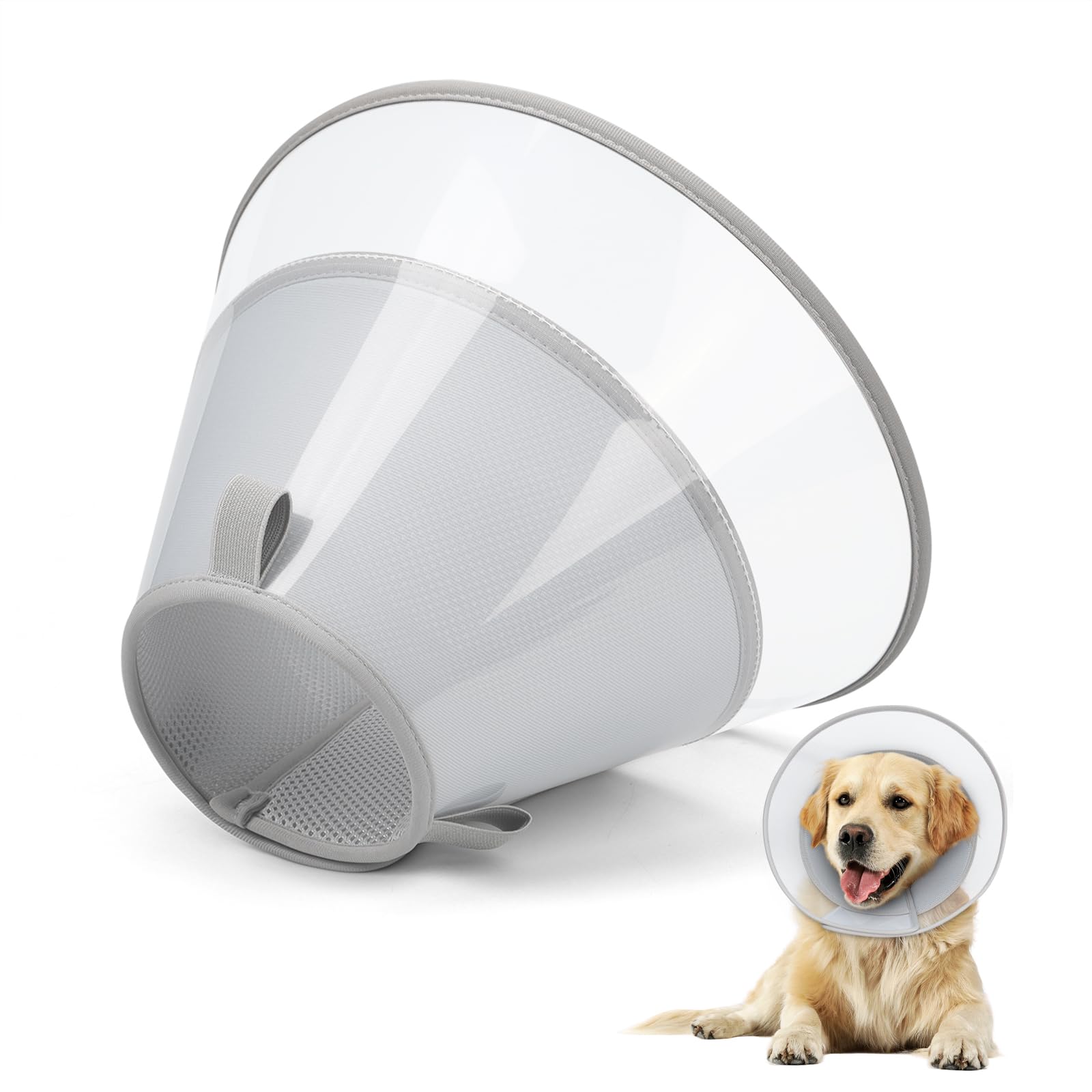 Photo 1 of Joypig Dog Cone Collar with Soft Padding to Stop Licking, Elizabeth Recovery Collar After Surgery for Large Medium Small Dogs, Comfortable Pet Head Cone Alternative for Neutering Spay Injury