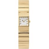 Breda Groove Square Watch, 16mm &ndash; 18K Gold-Plated Stainless Steel Bracelet, Japanese Quartz Movement