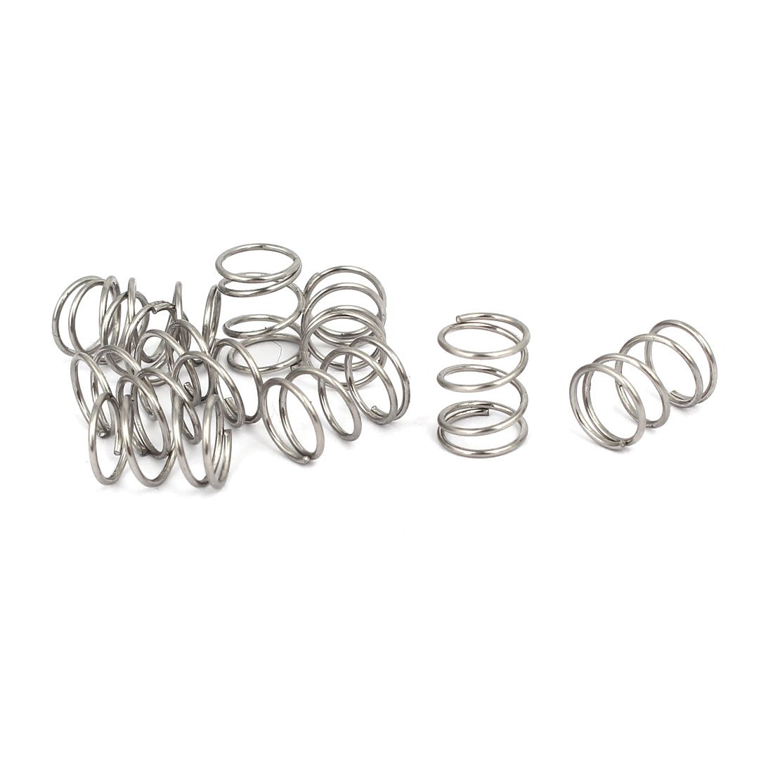 sourcingmap 0.7mmx8mmx10mm 304 Stainless Steel Compression Springs 10pcs