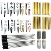 BRW 10-Pack 7mm Slimline Pen Kits for Woodturning &amp; Pen Making, 5 Finishes | 10-pack 7mm slimline pen kits for woodturning, pen making and lathe projects with 5 assorted finishes and refills.