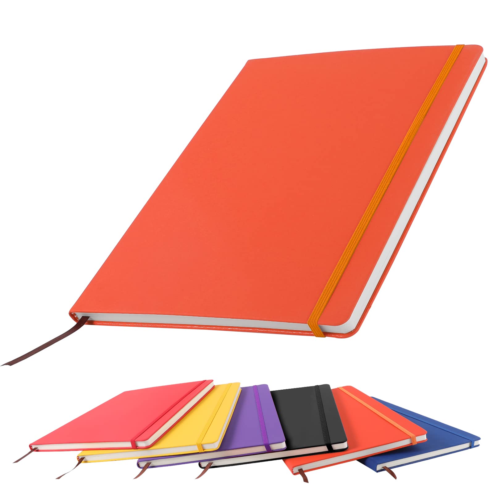 A4 Notebook, Notebook A4 Note Book A4 Notepad The Notebook for School Office Home Business Writing Pads & Diaries Taking 160 Pages (80 Sheets)-Orange…
