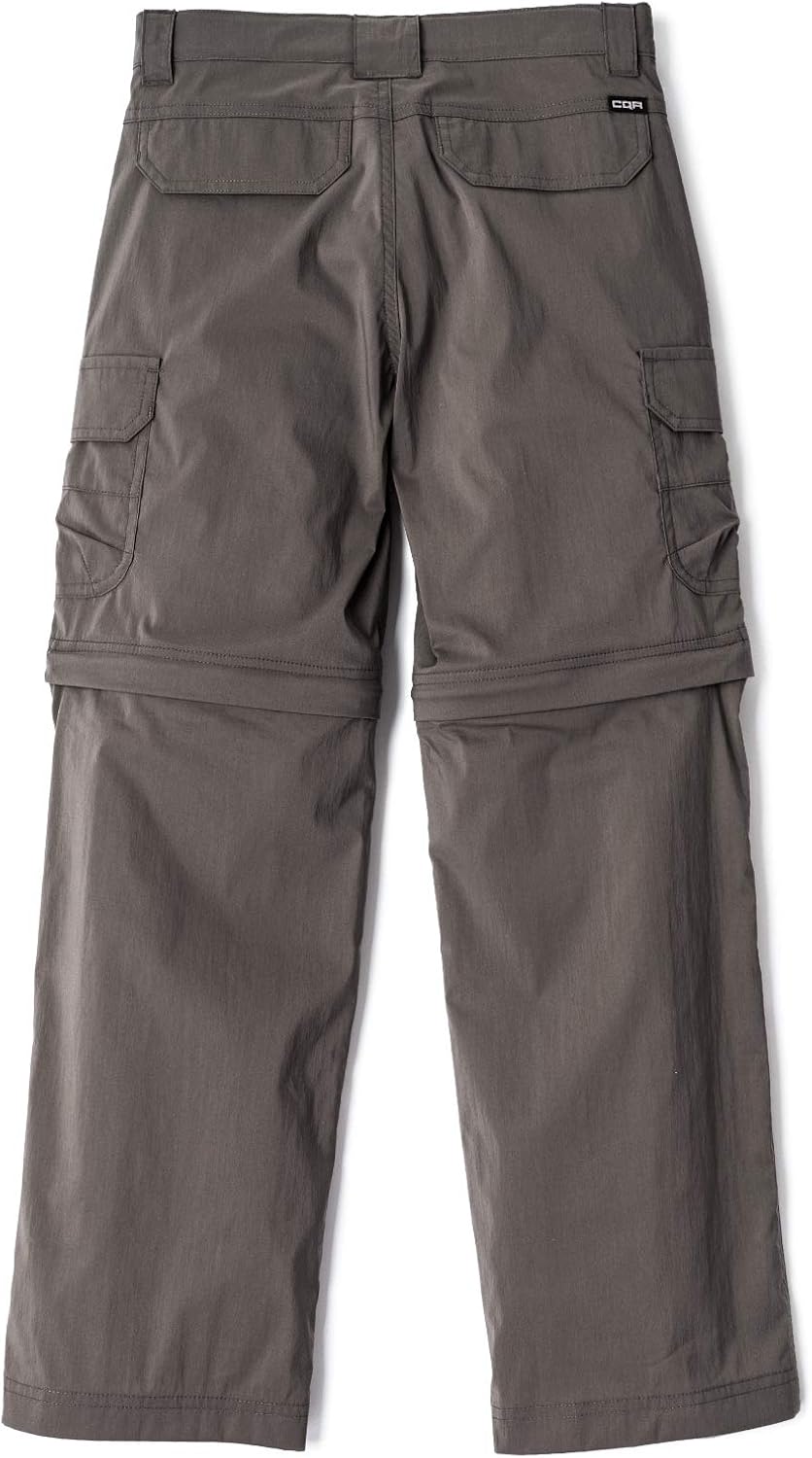 CQR Kids Youth Hiking Cargo Pants, UPF 50+ Quick Dry Convertible Zip Off Pants, Outdoor Camping Pants : Clothing