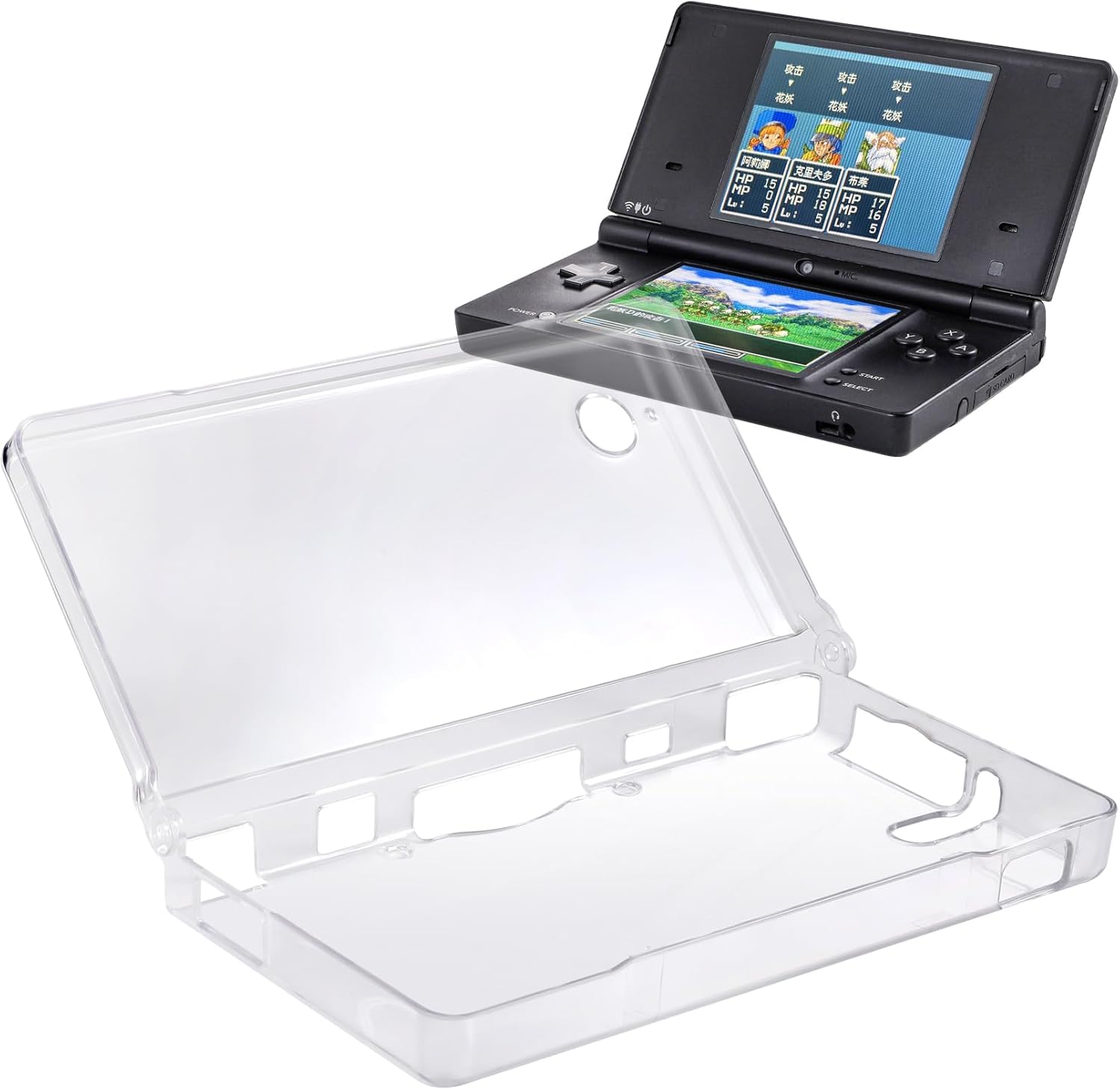 VSEER Crystal Clear Hard Shell Protective Case Cover for Nintendo DSi NDSi, Transparent (Not for Nintendo DSL or DSi XL)