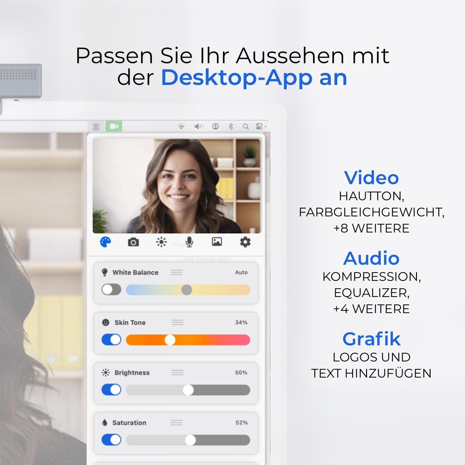 iContact Camera Pro 4K HD Webcam mit Mikrofon Augenkontakt-Webcam 7