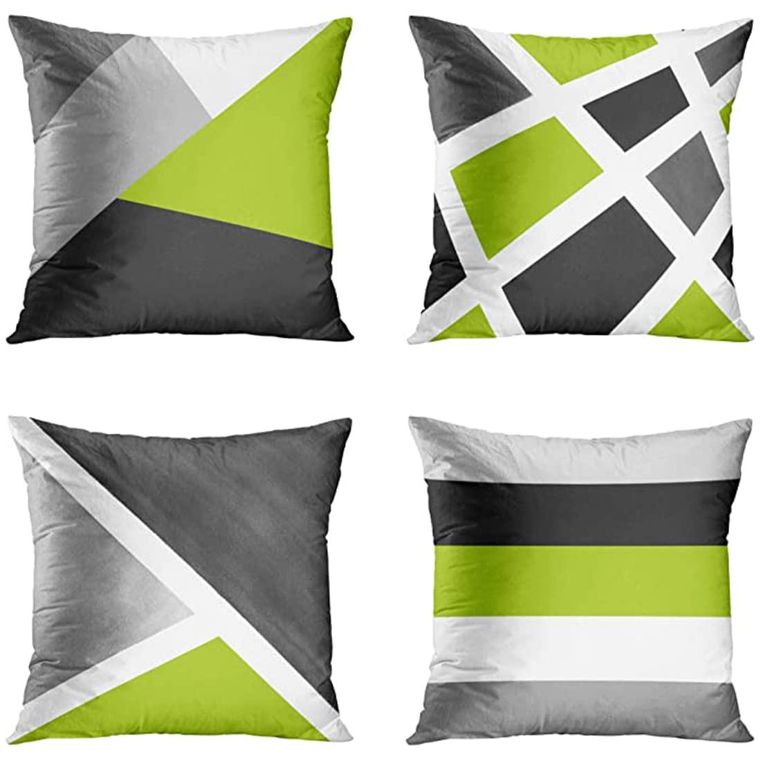 DILOXNSU Set of 4 Cushion Covers 45 x 45 cm Decorative Velvet Modern Art Pillow Case Square Light Green Grey Cushion Cover 18x18 Inch for Sofa Bedroom Outdoor Garden Chair Home Decor โ image 1