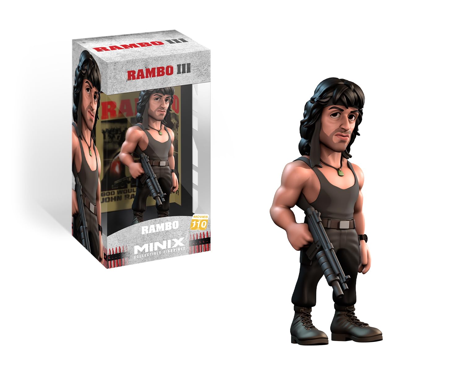 Bandai Minix Rambo with gun Model | Collectable Rambo Figure From the Rambo Films | Bandai Minix Rambo Toys Range | Collect Your Favourite Rambo Figures From The Movies | Rambo Movie Merchandise — image 1