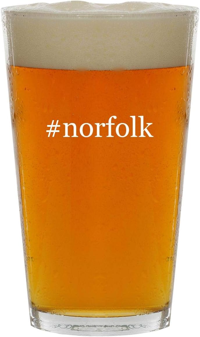 #norfolk - 16oz Hashtag Clear Glass Beer Pint Glass
