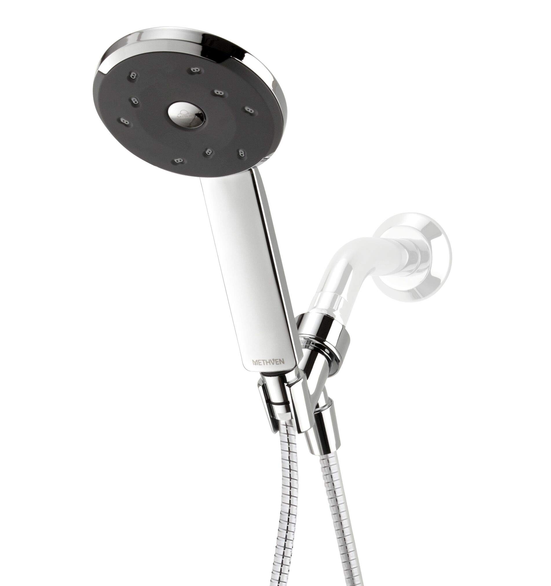 Methven Kiri Satinjet LOW FLOW Shower Head Handset with Chrome Finish | Uses 40% Less Water | Silver Rose SJK23-LF