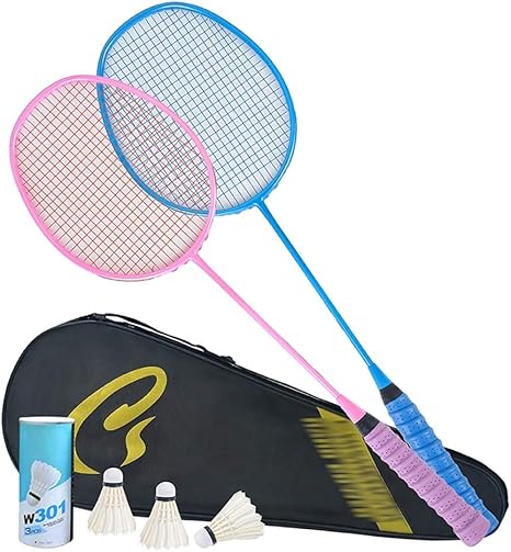 Amazon Co Jp バドミントンラケットフルカーボンバドミントンラケット超軽量シングルダブルラケット攻撃的な男性と女性のバドミントンラケットのスーツ Color Pink C ホーム キッチン