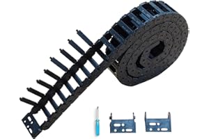 TFORVE New 10x30mm Drag Chain Cable Carrier Black Plastic Wire Chain Carrier 1M for 3D Printer Laser CNC, with Extra End Connector,Outside Side Open