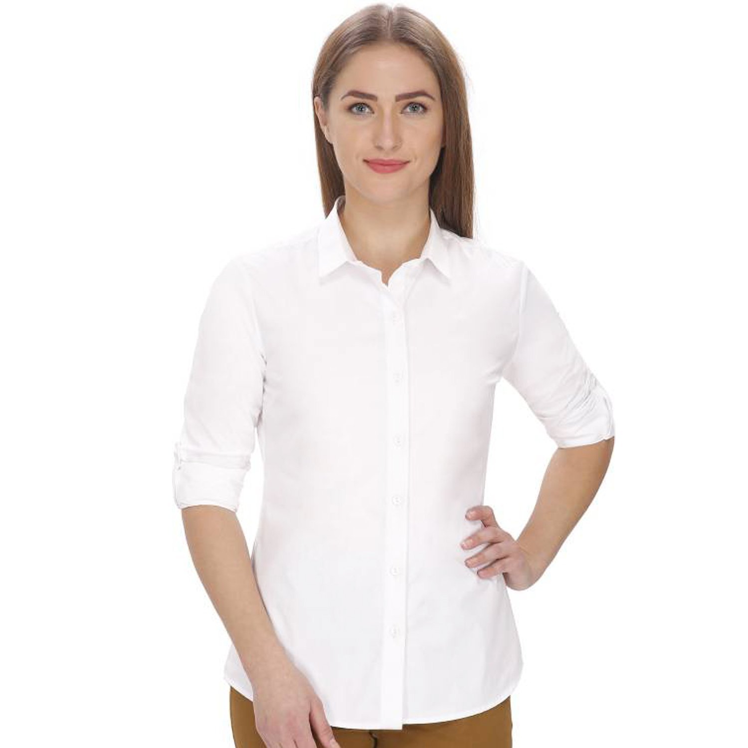 women's solid white casual plain shirt by adiba