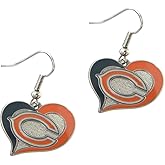NFL Chicago Bears Swirl Heart Earrings
