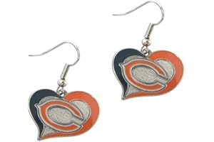 AMINCO NFL Chicago Bears Swirl Heart Earrings