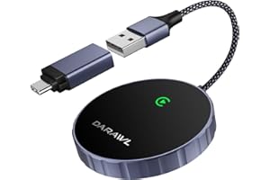 DARAWL Wireless CarPlay Adapter for Apple iPhone, Automatic CarPlay Adapter which Converts Wired to Wireless and Uses for Wired CarPlay System and iOS 10+, Plug & Play, Easy Operation. Black