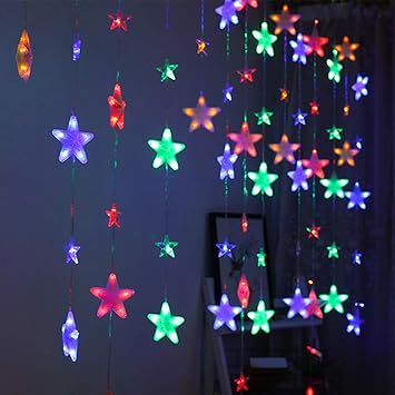 Prevently Led Sternenlicht Lichterkette 40leds Sterne Vorhang