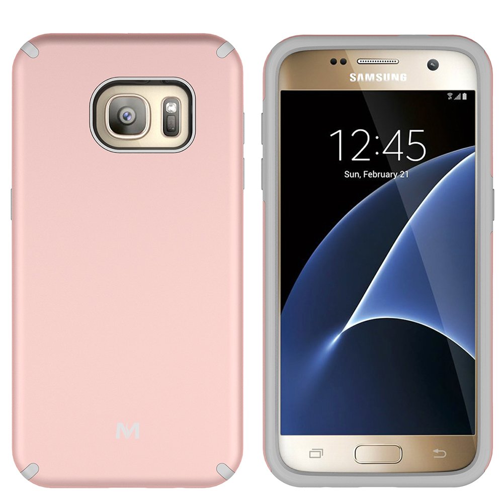 S7 Case, Galaxy S7 Case, MagicSky Slim Corner Protection Shock Absorption Hybrid Dual Layer Armor Defender Protective Case Cover for Samsung Galaxy S7 (Rose Gold)