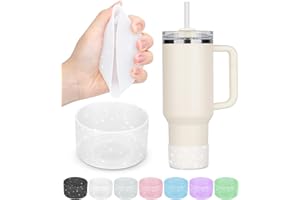 PICCIRCUIT 2PCS Silicone Glitter Neon Stanley Cup & Hydroflask Boot Protectors - 12-24oz & 20-40oz, Avoid Scratches & Noise