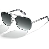 CARFIA Pilot Polarized Sunglasses for Men UV Protection Classic Double Bridge Anti-Glare Driving Shades with Spring Hinges