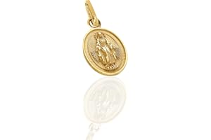 forme di Lucchetta -small 14K Gold Miraculous Medal Pendant - Fine Italian Catholic Jewelry - Charm for Blessed Mother Necklace
