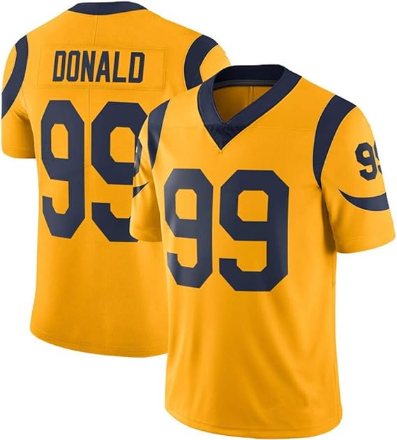 Los Angeles Rams 99 American Football Trikot Aaron Donald 99 Rugby Jersey Herren Frauen Fans Trikots Sportswear T Shirt S 3xl Yellow Xxxl Amazon De Bekleidung