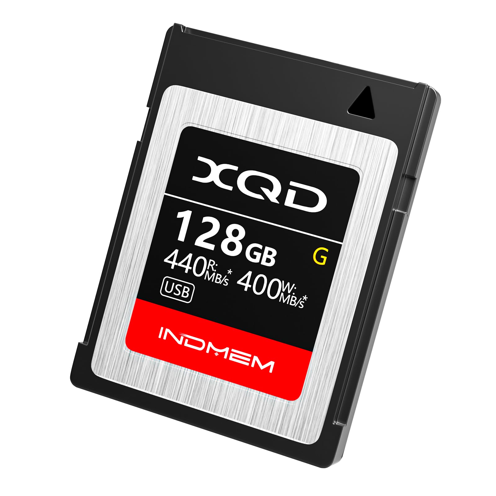 INDMEM 128GB XQD Card 5x TOUGH MLC XQD Flash Memory Card High Speed G Series (Read 440MB/s and Write 400MB/s)